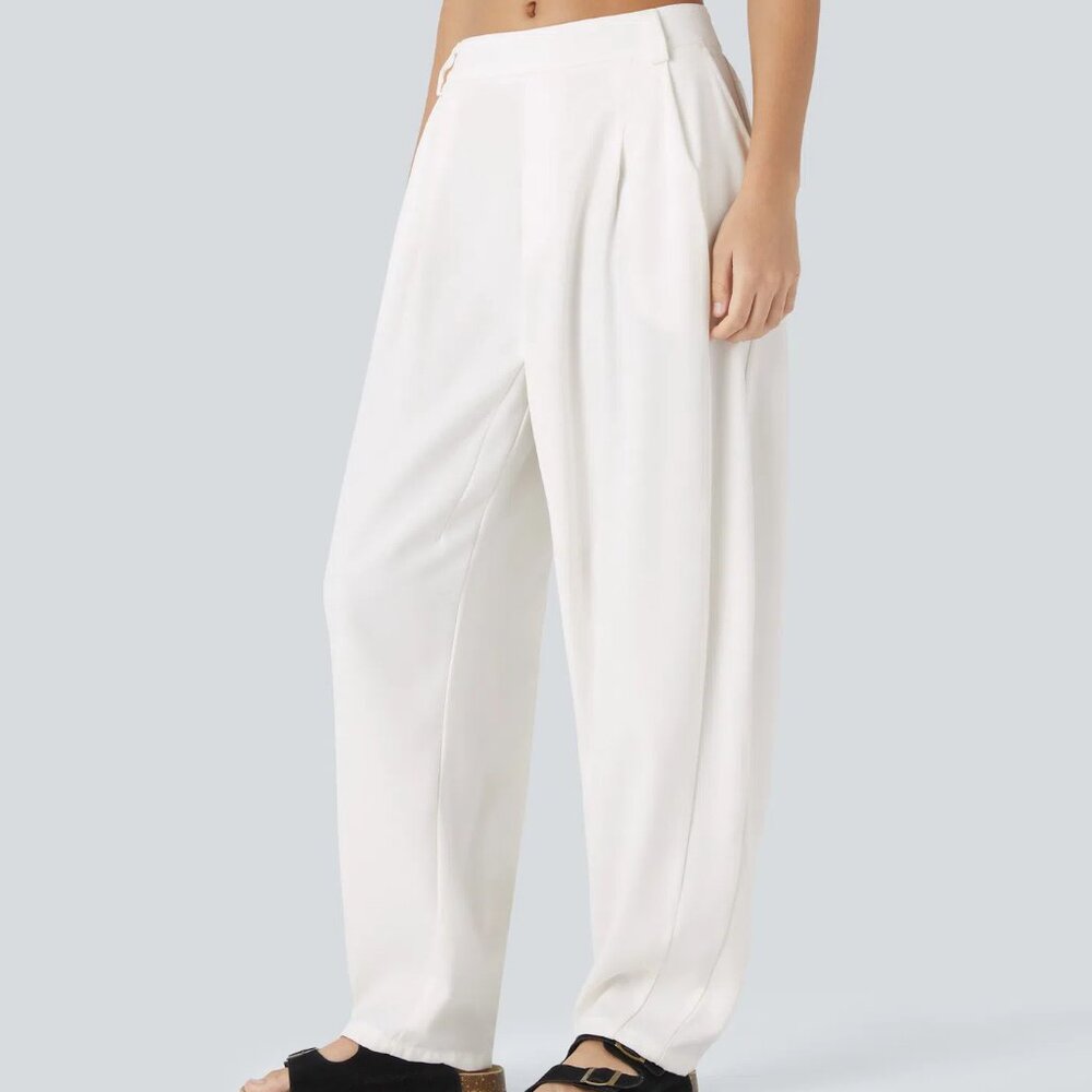 Halara White Mid-Rise Pants
